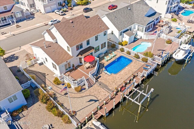 1306 Wickford Ln, Lanoka Harbor, NJ 08734 - bird's eye view with a residential view and a water view