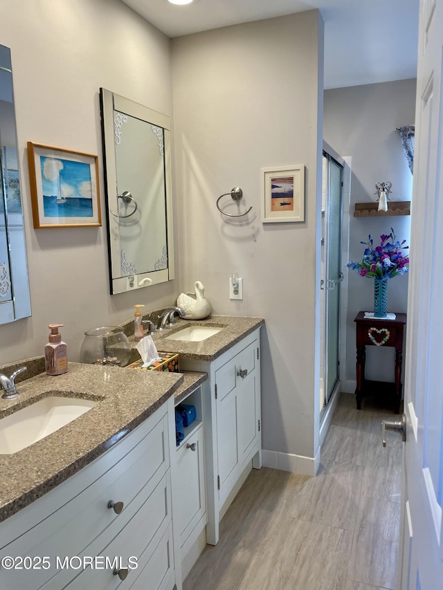28 Morning Glory Ln, Whiting, NJ 08759 - full bath with a shower stall, wood finished floors, vanity, and baseboards