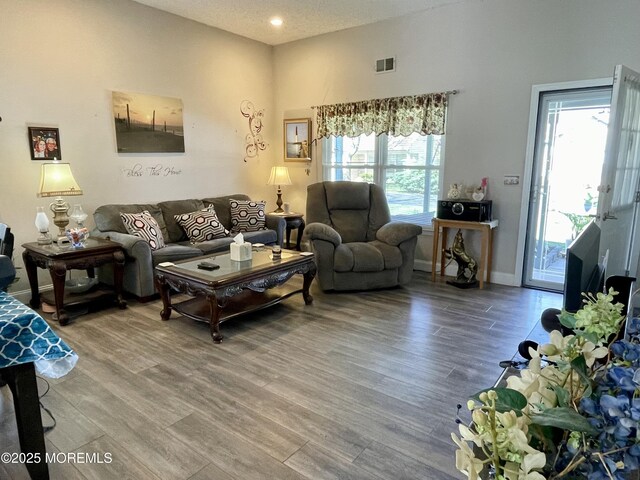 28 Morning Glory Ln, Whiting, NJ 08759 - living room featuring wood finished floors, baseboards, visible vents, and a wealth of natural light
