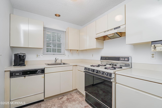 13 Gatley Close Unit 1000, Freehold, NJ 07728 - kitchen featuring light countertops, under cabinet range hood, range with gas cooktop, dishwasher, and a sink