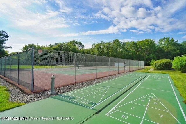 13 Gatley Close Unit 1000, Freehold, NJ 07728 - view of home's community with shuffleboard, a tennis court, and fence