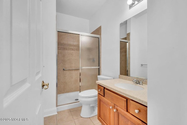 3 Marlborough Ct, Jackson, NJ 08527 - bathroom with toilet, a stall shower, vanity, and tile patterned flooring