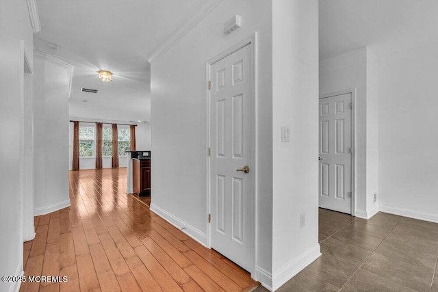3 Marlborough Ct, Jackson, NJ 08527 - hallway featuring crown molding, visible vents, and baseboards
