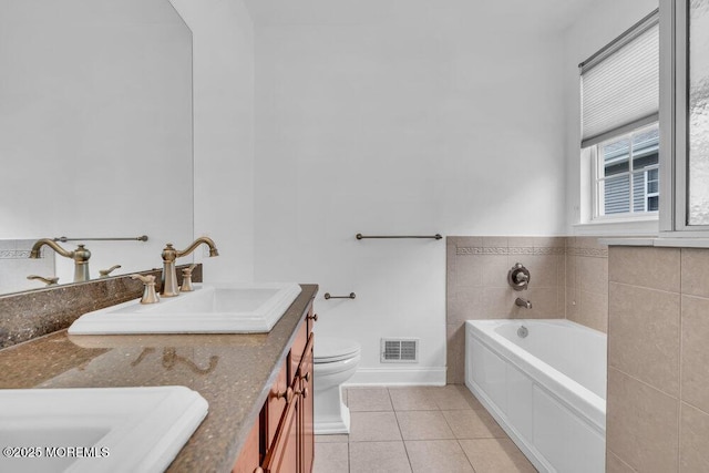 3 Marlborough Ct, Jackson, NJ 08527 - full bathroom featuring double vanity, tile patterned flooring, toilet, visible vents, and a sink