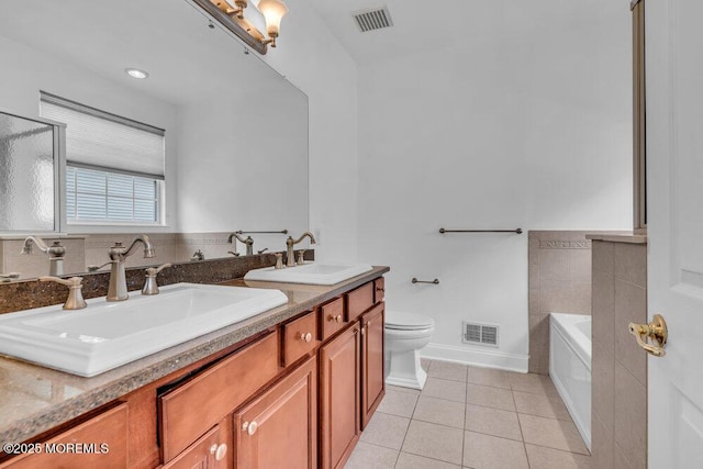3 Marlborough Ct, Jackson, NJ 08527 - full bathroom featuring a sink, visible vents, toilet, and tile patterned flooring