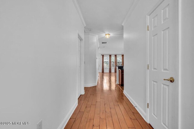 3 Marlborough Ct, Jackson, NJ 08527 - hall with visible vents, ornamental molding, light wood-style flooring, and baseboards
