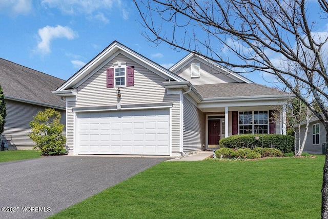 3 Marlborough Ct, Jackson, NJ 08527 - traditional home with an attached garage, aphalt driveway, and a front lawn