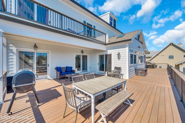 1417 Holmes Ave, Toms River, NJ 08753 - wooden terrace featuring an outdoor living space and outdoor dining area