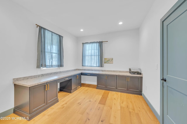 1417 Holmes Ave, Toms River, NJ 08753 - unfurnished office featuring built in study area, light wood-style floors, and recessed lighting