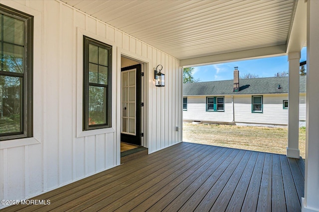 deck with a porch