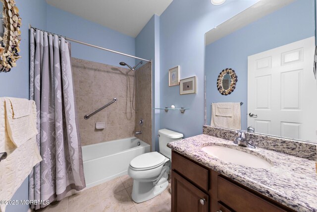 311 Newport Way, Little Egg Harbor, NJ 08087 - full bath with shower / bath combo, toilet, vanity, and tile patterned flooring