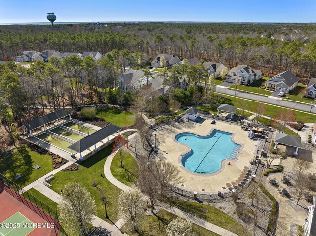 311 Newport Way, Little Egg Harbor, NJ 08087 - birds eye view of property featuring a residential view and a wooded view
