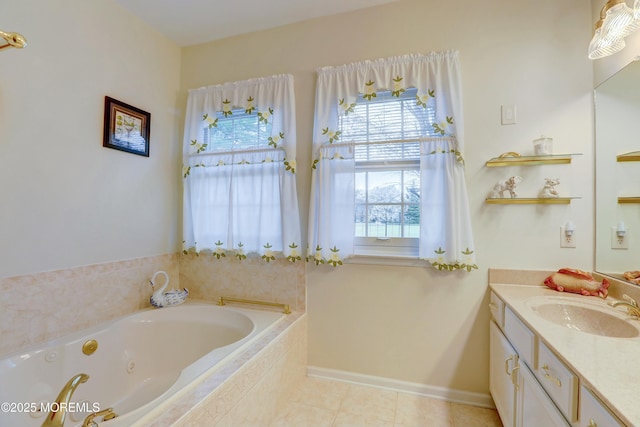 40 Isabella Dr, Manchester, NJ 08759 - full bath featuring a whirlpool tub, tile patterned flooring, and vanity