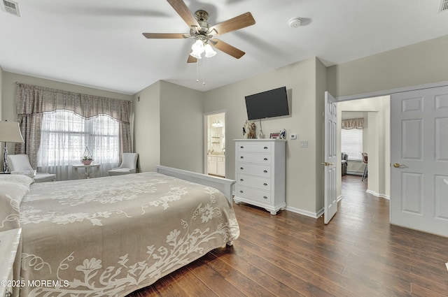 40 Isabella Dr, Manchester, NJ 08759 - bedroom featuring visible vents, baseboards, a ceiling fan, and dark wood-style floors