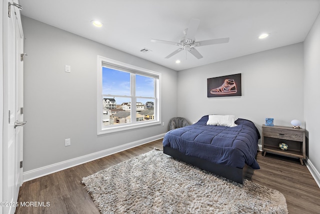 211 Pine Dr, Bayville, NJ 08721 - bedroom featuring recessed lighting, baseboards, and wood finished floors