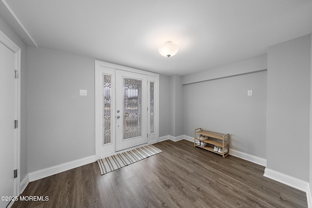 211 Pine Dr, Bayville, NJ 08721 - foyer entrance featuring baseboards and dark wood-style floors