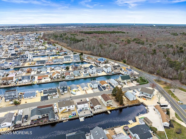211 Pine Dr, Bayville, NJ 08721 - birds eye view of property with a water view, a residential view, and a view of trees