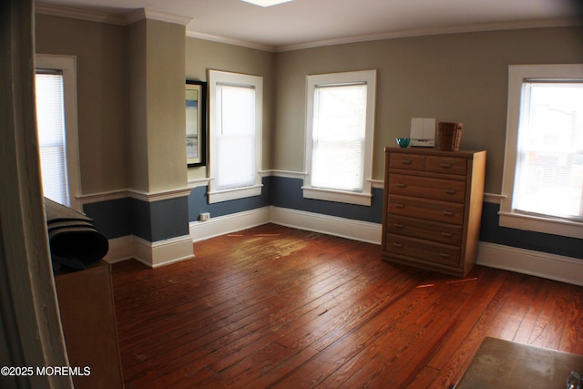319 Main St, Avon-By-The-Sea, NJ 07717 - bedroom featuring dark wood-type flooring, baseboards, and crown molding