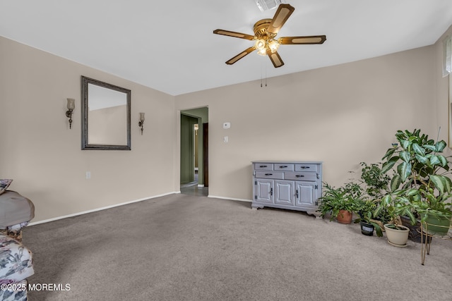 37 Scarborough Pl, Toms River, NJ 08757 - unfurnished living room featuring ceiling fan, baseboards, carpet flooring, and visible vents