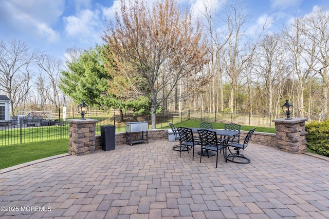 41 Hedgerow Ln, Manalapan, NJ 07726 - view of patio with fence private yard and outdoor dining area