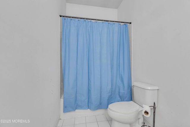 41 Hedgerow Ln, Manalapan, NJ 07726 - bathroom with tile patterned floors, shower / bath combination with curtain, and toilet