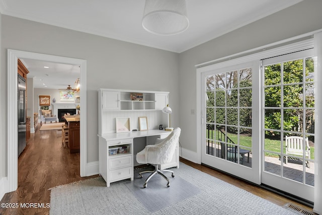 15 Monmouth Ave, Rumson, NJ 07760 - office featuring plenty of natural light, wood finished floors, baseboards, and ornamental molding