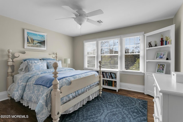 15 Monmouth Ave, Rumson, NJ 07760 - bedroom featuring baseboards, dark wood finished floors, and a ceiling fan