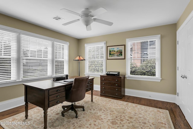 15 Monmouth Ave, Rumson, NJ 07760 - office area featuring baseboards, wood finished floors, and ceiling fan
