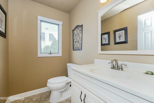 415 Spotswood Englishtown Rd, Monroe, NJ 08831 - bathroom with vanity, toilet, baseboards, and tile patterned floors