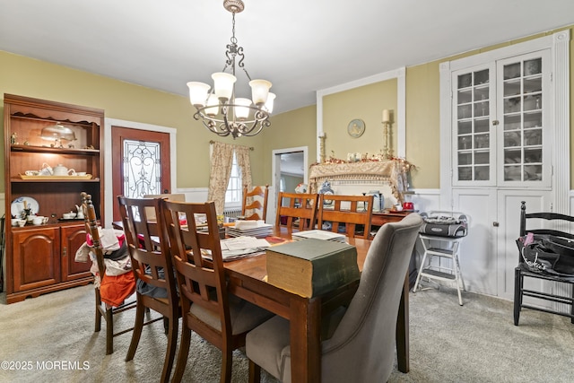 14 S Holmdel Rd, Holmdel, NJ 07733 - dining space featuring light colored carpet and a chandelier