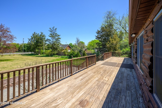 3297 Ridgeway Rd, Manchester, NJ 08759 - wooden terrace with a lawn and a fenced backyard