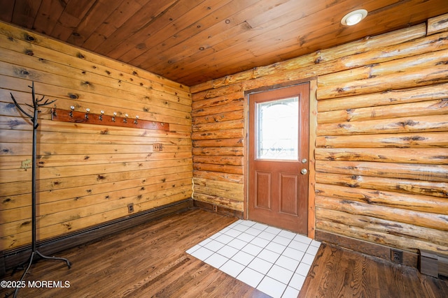 3297 Ridgeway Rd, Manchester, NJ 08759 - interior space with wood ceiling, rustic walls, and wood finished floors