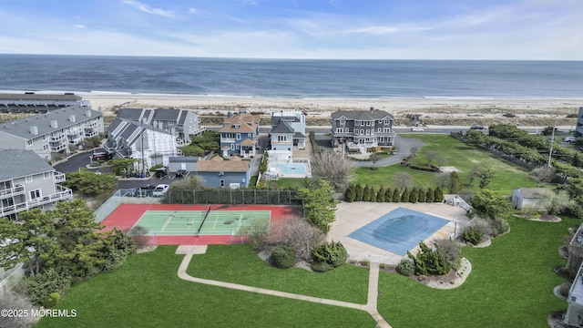 1540 Ocean Ave Unit 15, Sea Bright, NJ 07760 - drone / aerial view with a beach view and a water view