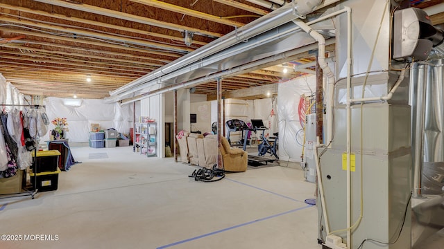 unfinished basement with gas water heater