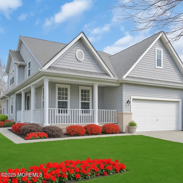 258 Rolling Meadows Blvd N, Ocean Twp, NJ 07712 - view of front of home with a porch, concrete driveway, and a front lawn