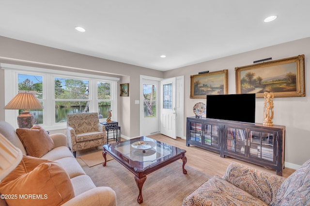 83 Parkway Dr Unit E, Freehold, NJ 07728 - living area featuring recessed lighting, baseboards, and light wood-style flooring