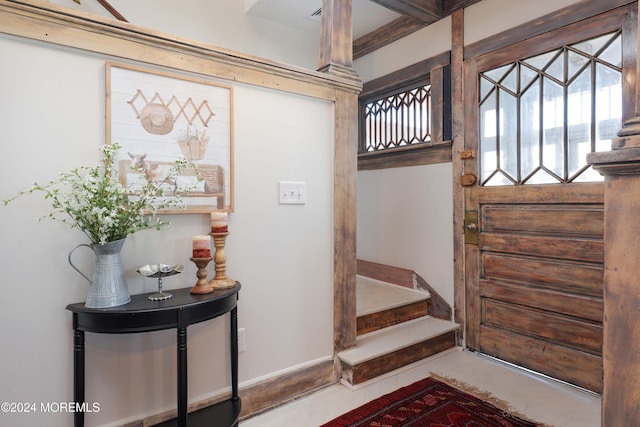 entryway featuring stairs