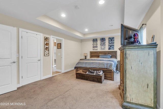 89 Orchard St, Freehold, NJ 07728 - carpeted bedroom featuring recessed lighting, baseboards, and a raised ceiling
