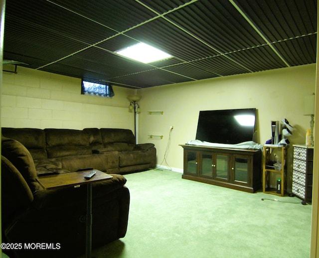 view of carpeted living area