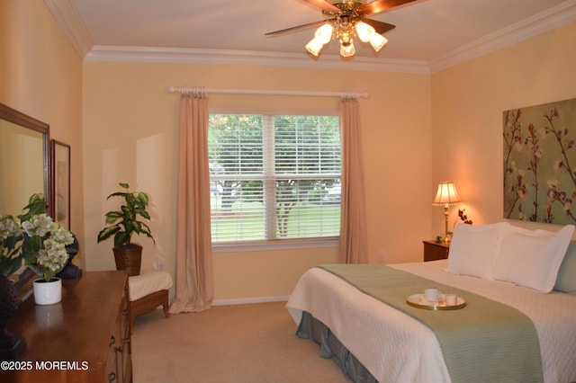 1507 Primrose Pl, Manasquan, NJ 08736 - carpeted bedroom with crown molding, multiple windows, and ceiling fan