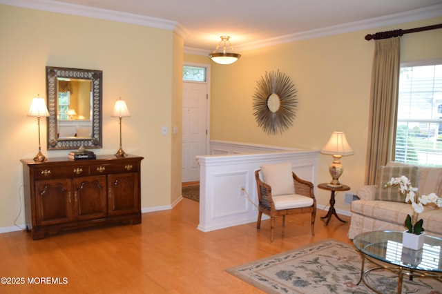 1507 Primrose Pl, Manasquan, NJ 08736 - living area with light wood finished floors and ornamental molding
