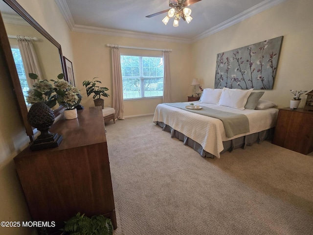 1507 Primrose Pl, Manasquan, NJ 08736 - carpeted bedroom with ornamental molding and ceiling fan