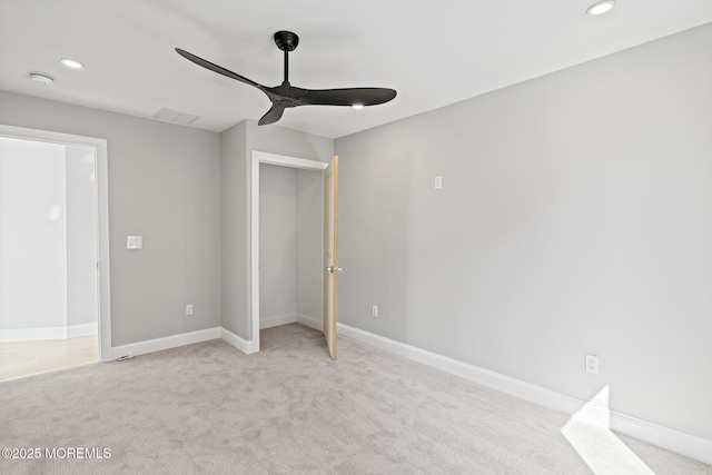 107 Bay Shore Dr, Toms River, NJ 08753 - unfurnished bedroom featuring baseboards, light carpet, recessed lighting, and visible vents