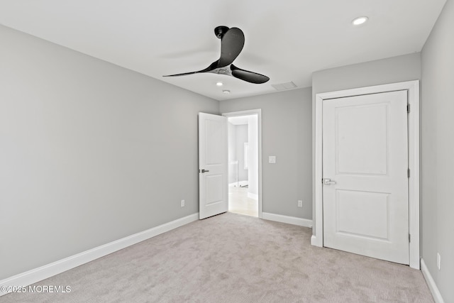 107 Bay Shore Dr, Toms River, NJ 08753 - unfurnished bedroom featuring recessed lighting, baseboards, visible vents, and light carpet