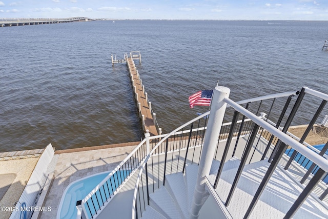107 Bay Shore Dr, Toms River, NJ 08753 - dock area with a water view and stairway