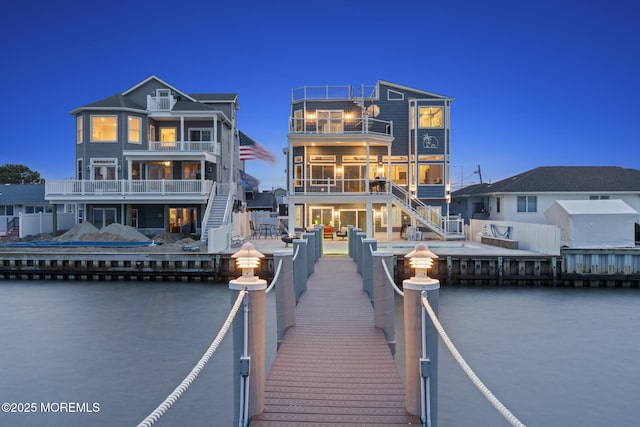 107 Bay Shore Dr, Toms River, NJ 08753 - dock area with stairs and a balcony