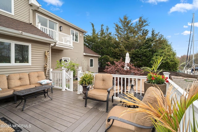 deck with outdoor lounge area
