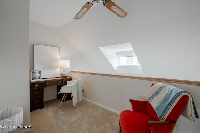 25 Meadow Ave Unit 64, Monmouth Beach, NJ 07750 - office featuring ceiling fan, carpet floors, vaulted ceiling, and baseboards