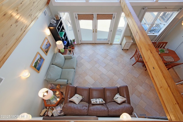 75 Gravelly Point Rd, Highlands, NJ 07732 - living room featuring french doors