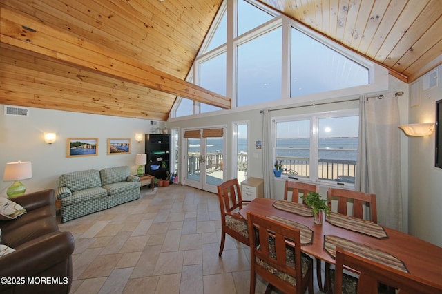 75 Gravelly Point Rd, Highlands, NJ 07732 - interior space with a water view, visible vents, and french doors